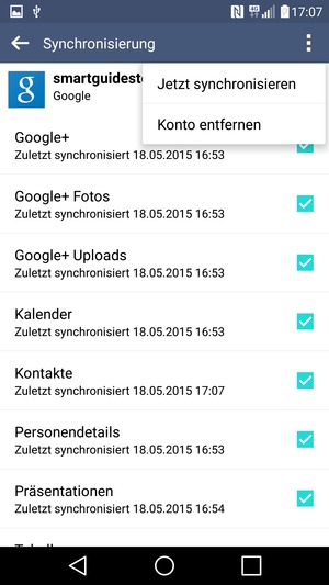 Wählen Sie Jetzt synchronisieren