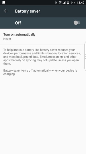Turn on Battery saver