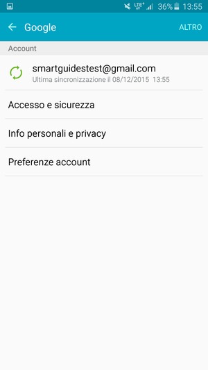 Seleziona il tuo account