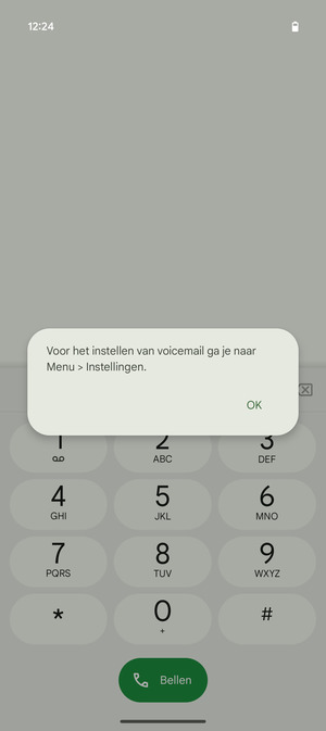 Als uw voicemail niet geïnstalleerd is, selecteert u OK
