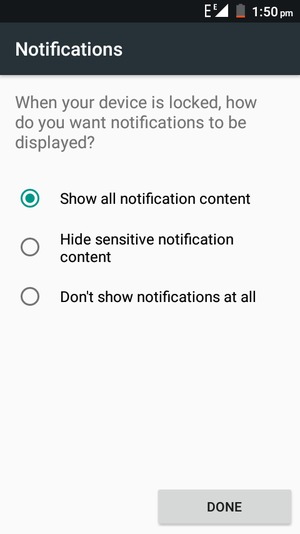 Select your preferred option and select Done