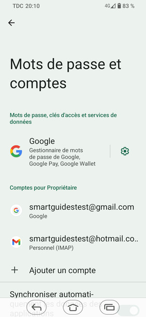 Sélectionnez votre compte Google