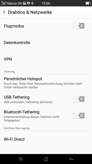 Wählen Sie Persönlicher Hotspot
