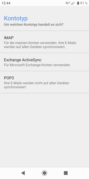 Wählen Sie IMAP oder POP3