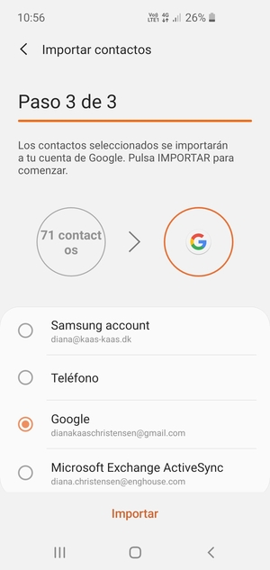 Seleccione Importar