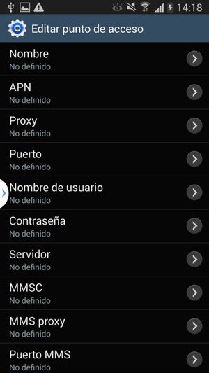 Introduzca la información de MMS
