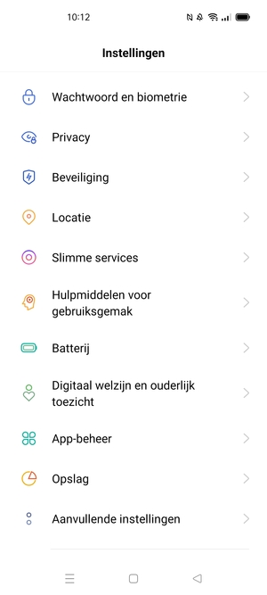 Scroll naar en selecteer Beveiliging