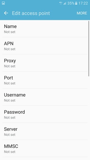 Enter Internet information