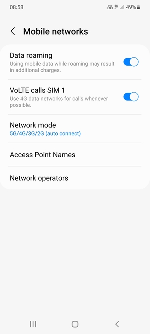 Turn Data roaming on or off