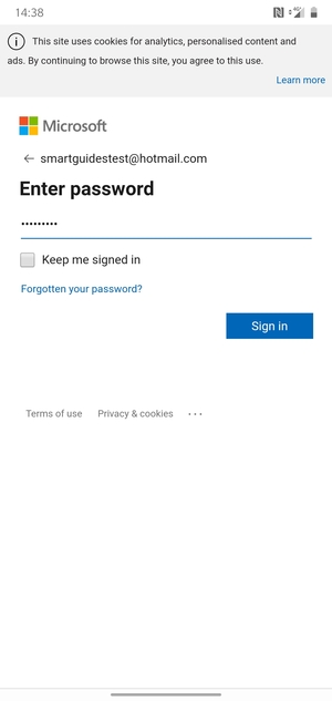 Enter your password and select Sign in