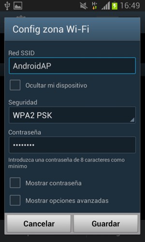 Introduzca una contraseña de al menos 8 caracteres y seleccione Guardar