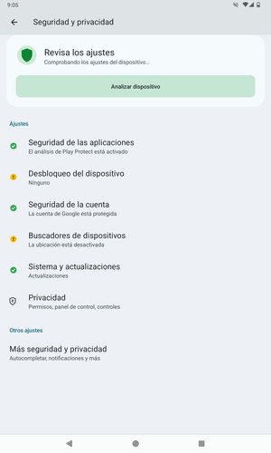 Seleccione Más ajustes y seguridad