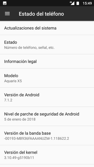 Seleccione Actualizaciones del sistema