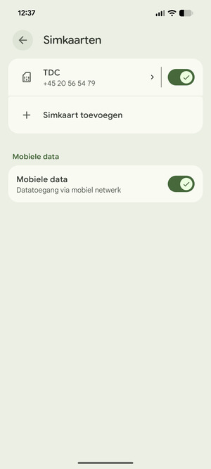 Selecteer Simkaart toevoegen