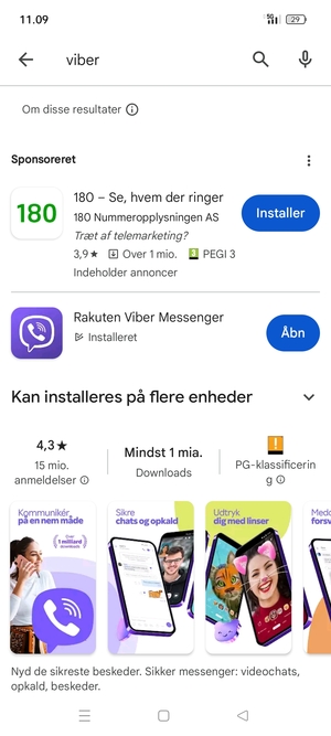 Vælg appen