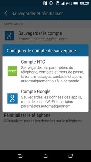 Sélectionnez Compte Google