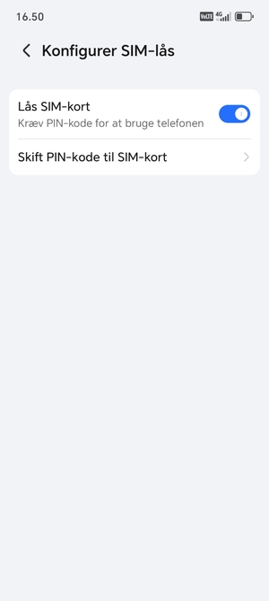 Vælg Skift PIN-kode til SIM-kort