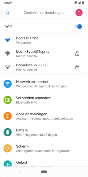 U bent nu verbonden met het WiFi-netwerk