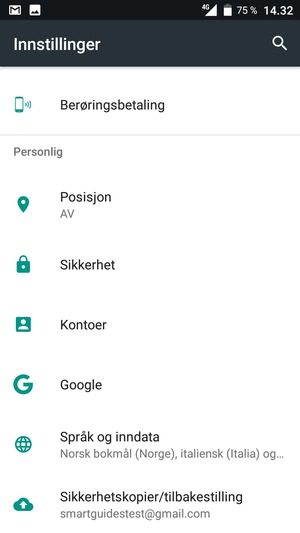 Bla til og velg Kontoer