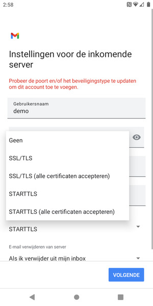 Selecteer Geen