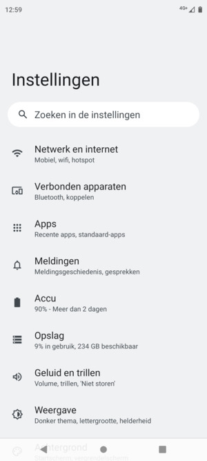 Selecteer Netwerk en Internet
