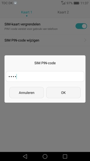Voer uw Nieuwe SIM PIN-code in en selecteer OK