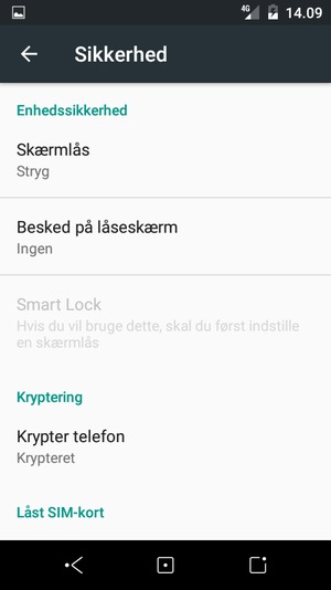 Vælg Skærmlås