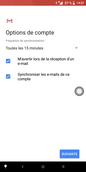 Sélectionnez SUIVANTE