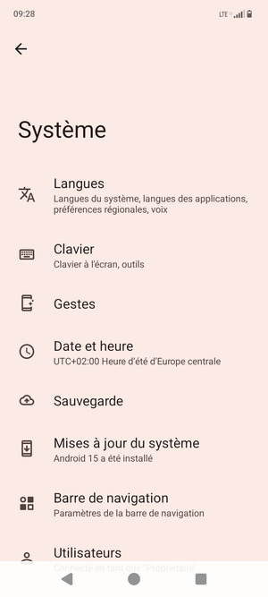 Sélectionnez Mises à jour du sysmème