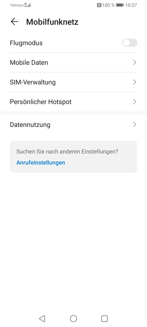 Wählen Sie Mobile Daten