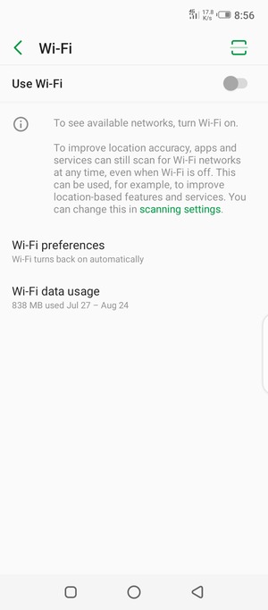 Turn Wi-Fi on