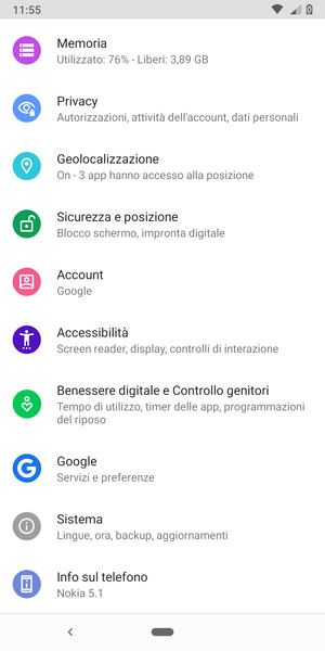 Scorri e seleziona Sistema