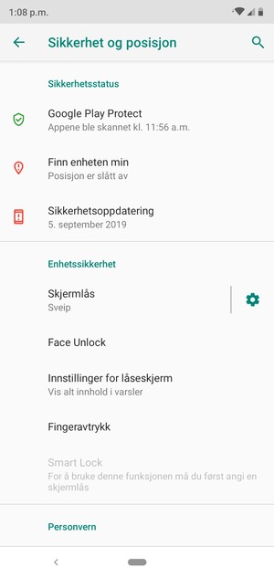 Velg Skjermlås