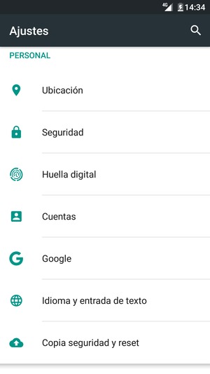 Desplácese y seleccione Cuentas