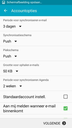 Selecteer VOLGENDE