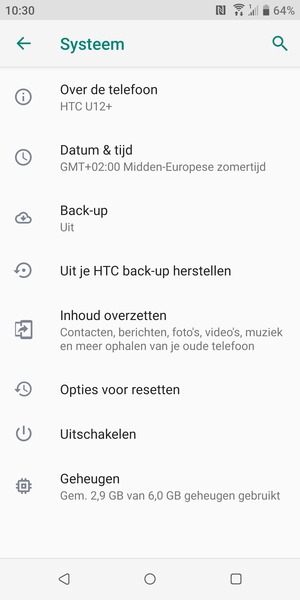 Selecteer Back-up