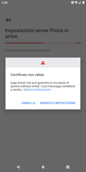 Seleziona MODIFICA IMPOSTAZIONI