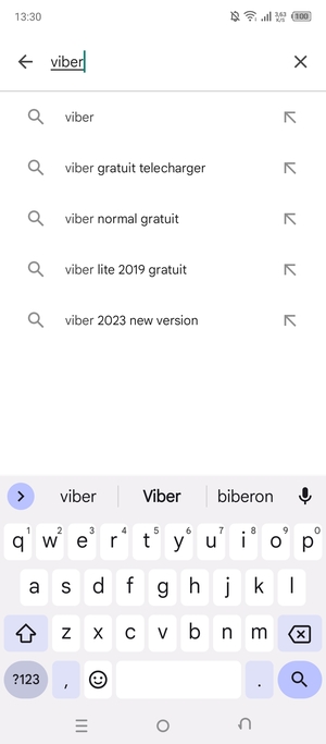 Saisissez le nom de l'appli et sélectionnez Rechercher