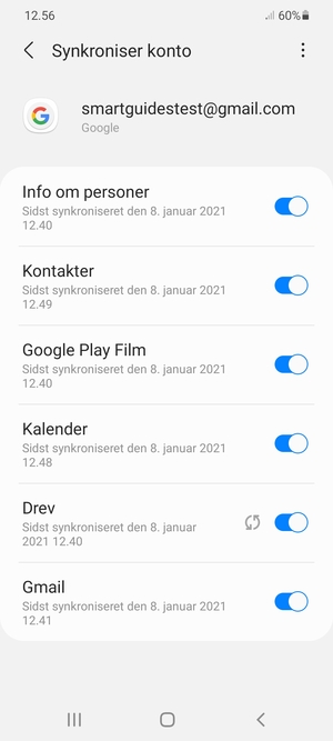 Kontroller at Kontakter er valgt