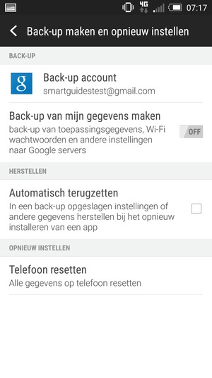 Schakel Back-up van mijn gegevens maken in