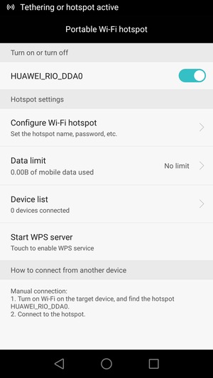 Your phone is now set up for use as a modem