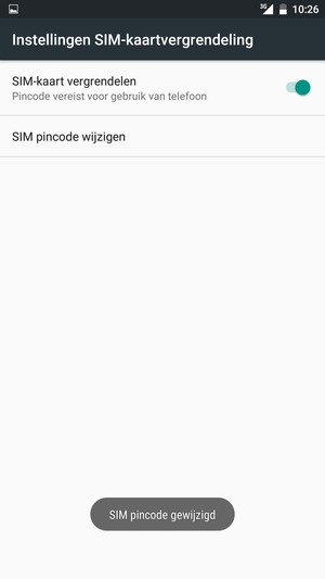 Uw SIM pincode is gewijzigd