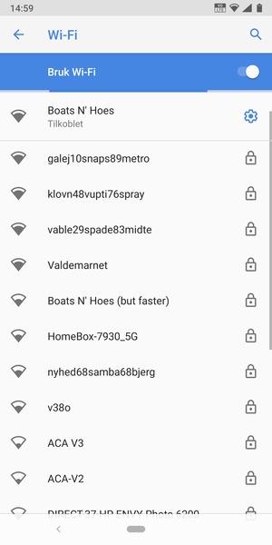 Du er nå koblet til Wi-Fi-nettverket