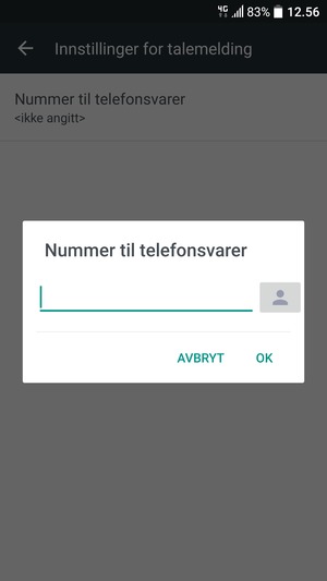 Skriv inn mobilsvarnummeret og velg OK