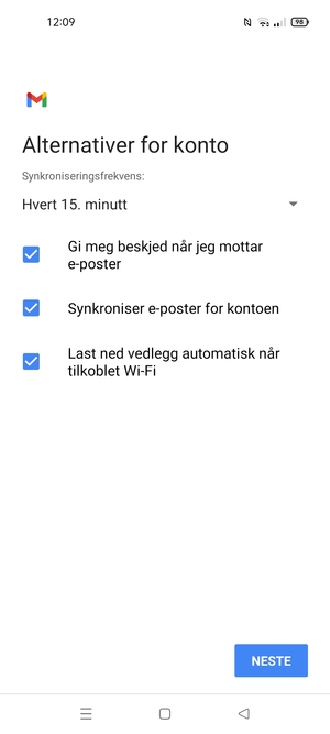 Velg NESTE