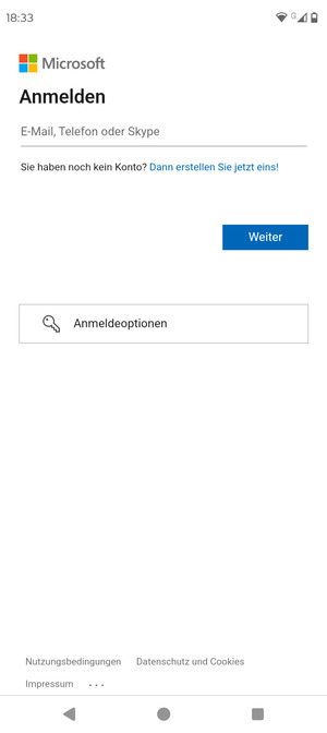 Geben Sie Ihre E-Mail-Adresse ein und wählen Sie Weiter