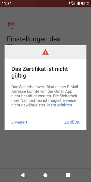 Wählen Sie ZURÜCK