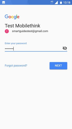 Enter your password and select NEXT