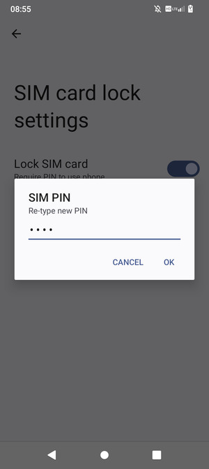 Confirm your new SIM PIN and select OK