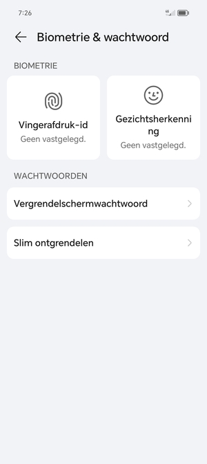 Selecteer Vergrendelschermwachtwoord
